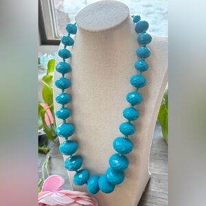 Gorgeous Aqua Blue Chunky Beaded Necklace